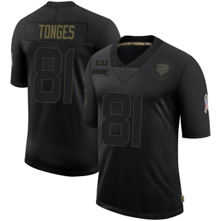 Limited Jake Tonges Men's Chicago Bears 2020 Salute To Service Jersey - Black