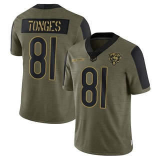 Limited Jake Tonges Men's Chicago Bears 2021 Salute To Service Jersey - Olive