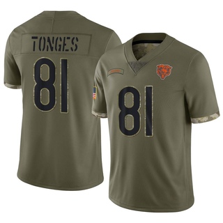 Limited Jake Tonges Men's Chicago Bears 2022 Salute To Service Jersey - Olive