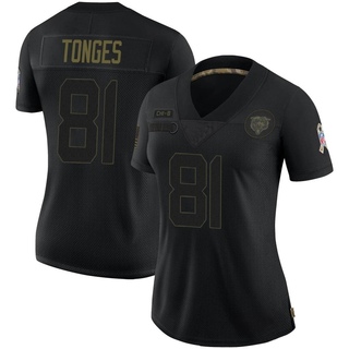 Limited Jake Tonges Women's Chicago Bears 2020 Salute To Service Jersey - Black