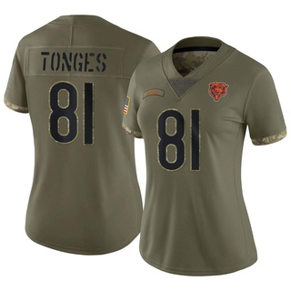 Limited Jake Tonges Women's Chicago Bears 2022 Salute To Service Jersey - Olive