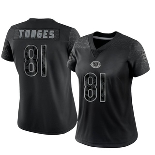 Limited Jake Tonges Women's Chicago Bears Reflective Jersey - Black