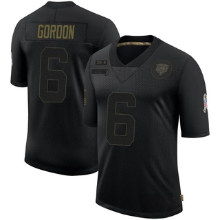 Limited Kyler Gordon Men's Chicago Bears 2020 Salute To Service Jersey - Black