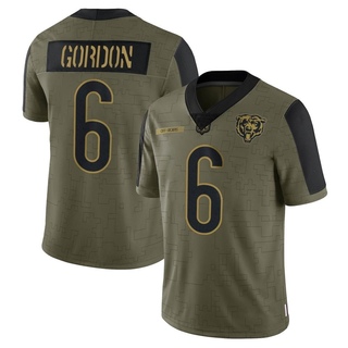 Limited Kyler Gordon Men's Chicago Bears 2021 Salute To Service Jersey - Olive