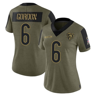 Limited Kyler Gordon Women's Chicago Bears 2021 Salute To Service Jersey - Olive