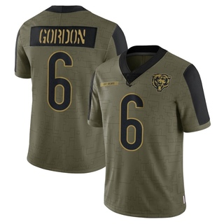 Limited Kyler Gordon Youth Chicago Bears 2021 Salute To Service Jersey - Olive